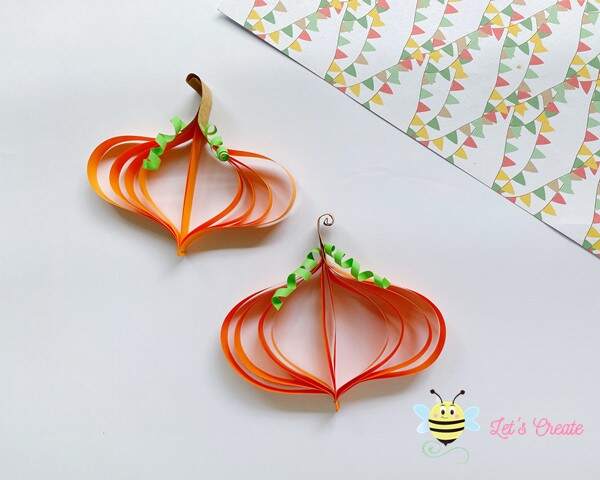 Paper Pumpkin Fall Craft Decoration
