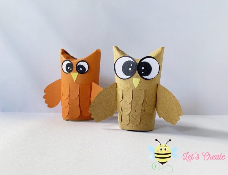 Toilet Paper Roll Owl Easy Craft (+3 Templates)