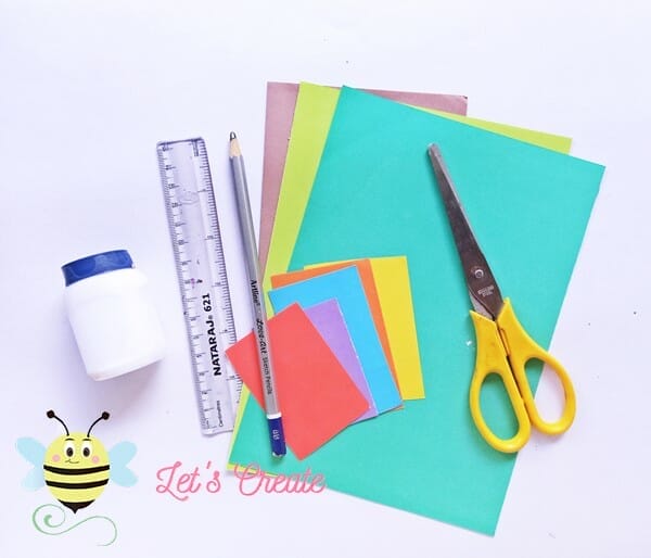 paper christmas tree bookmark supplies