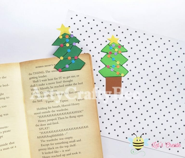 How to Make Fun Paper Christmas Tree Bookmark (+2 Templates)