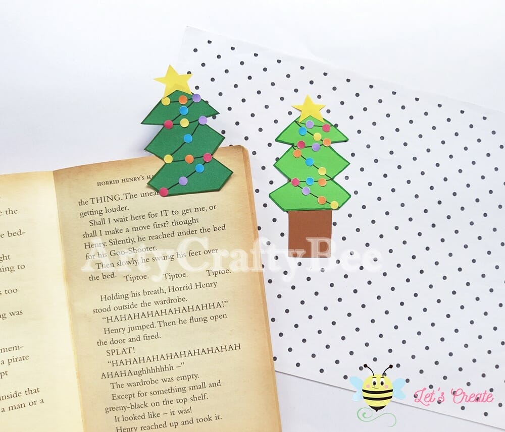 How To Make Paper Christmas Tree Bookmark Craft