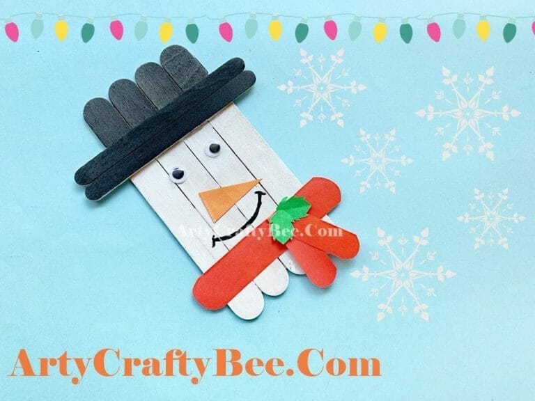 How To Make A Popsicle Stick Snowman Ornament (+ 1 Free Templates)