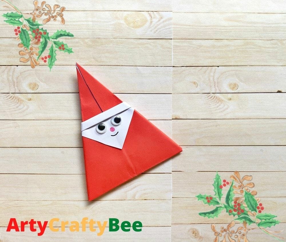How To Make Fun Origami Santa (In 5 Minutes) - Arty Crafty Bee