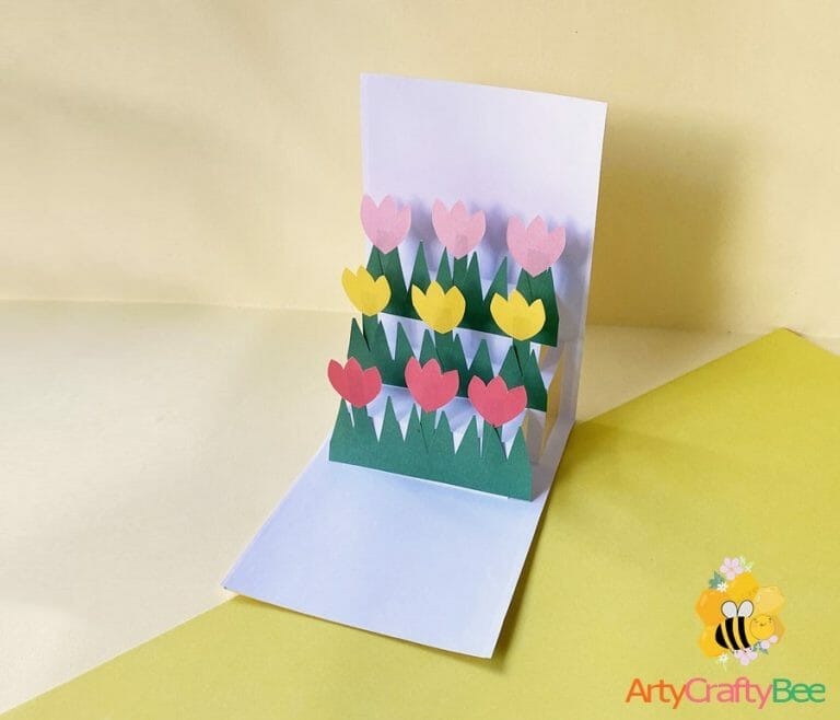 How To Make Easy 3D Tulip Pop Up Card - Arty Crafty Bee