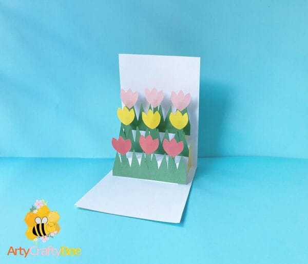 How To Make Easy 3D Tulip Pop Up Card - Arty Crafty Bee