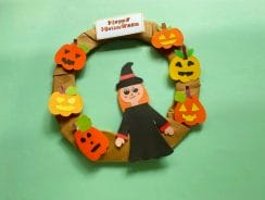 Halloween Pumpkin Wreath Craft For Kids