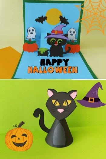 Black cat Halloween Paper Craft For Kids