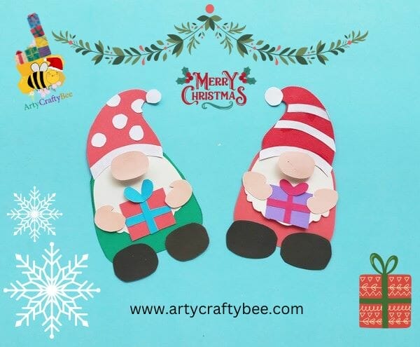 Easy Christmas Gnome paper Craft (+3 Templates)