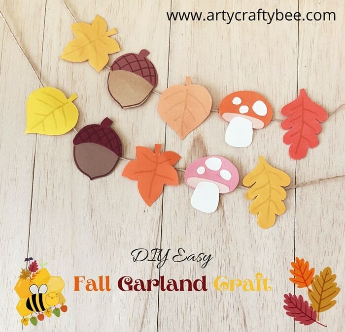 DIY Easy Fall Garland Paper Craft (+2 Templates) - Arty Crafty Bee