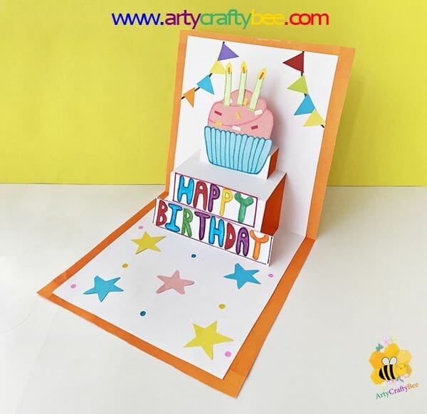 DIY Happy Birthday Pop Up Card Craft For Kids