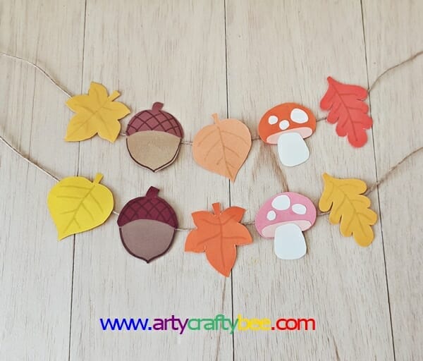 DIY Easy Fall Garland Paper Craft (+2 Templates) - Arty Crafty Bee
