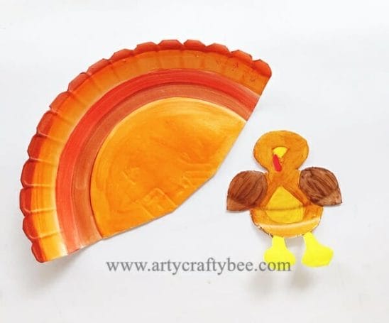 Thanksgiving Paper Plate Turkey Craft For Kids (12)