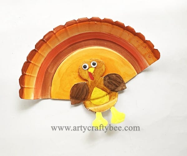 Thanksgiving Paper Plate Turkey Craft For Kids (13)