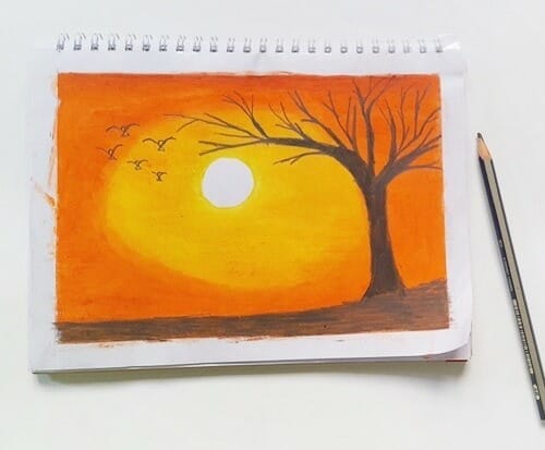 autumn landscape drawing