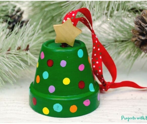 HOW TO MAKE ADORABLE CLAY POT CHRISTMAS TREE ORNAMENTS