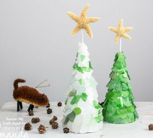 DIY Sea Glass Christmas Tree