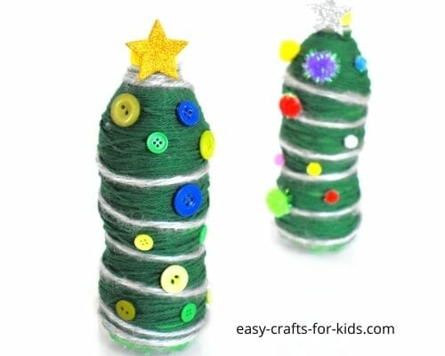Christmas Tree Water Bottle Crafts for Kids