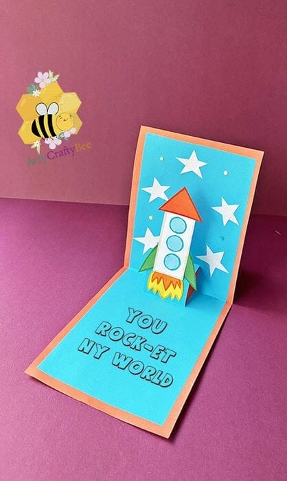 Easy 3D Space Rocket Pop-Up Card Craft