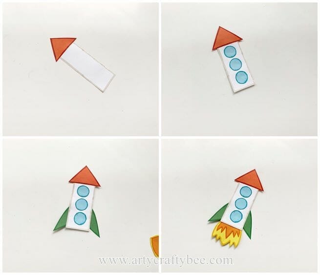 Easy 3D Space Rocket Pop-Up Card Craft For Kids (+2 Templates) (3)
