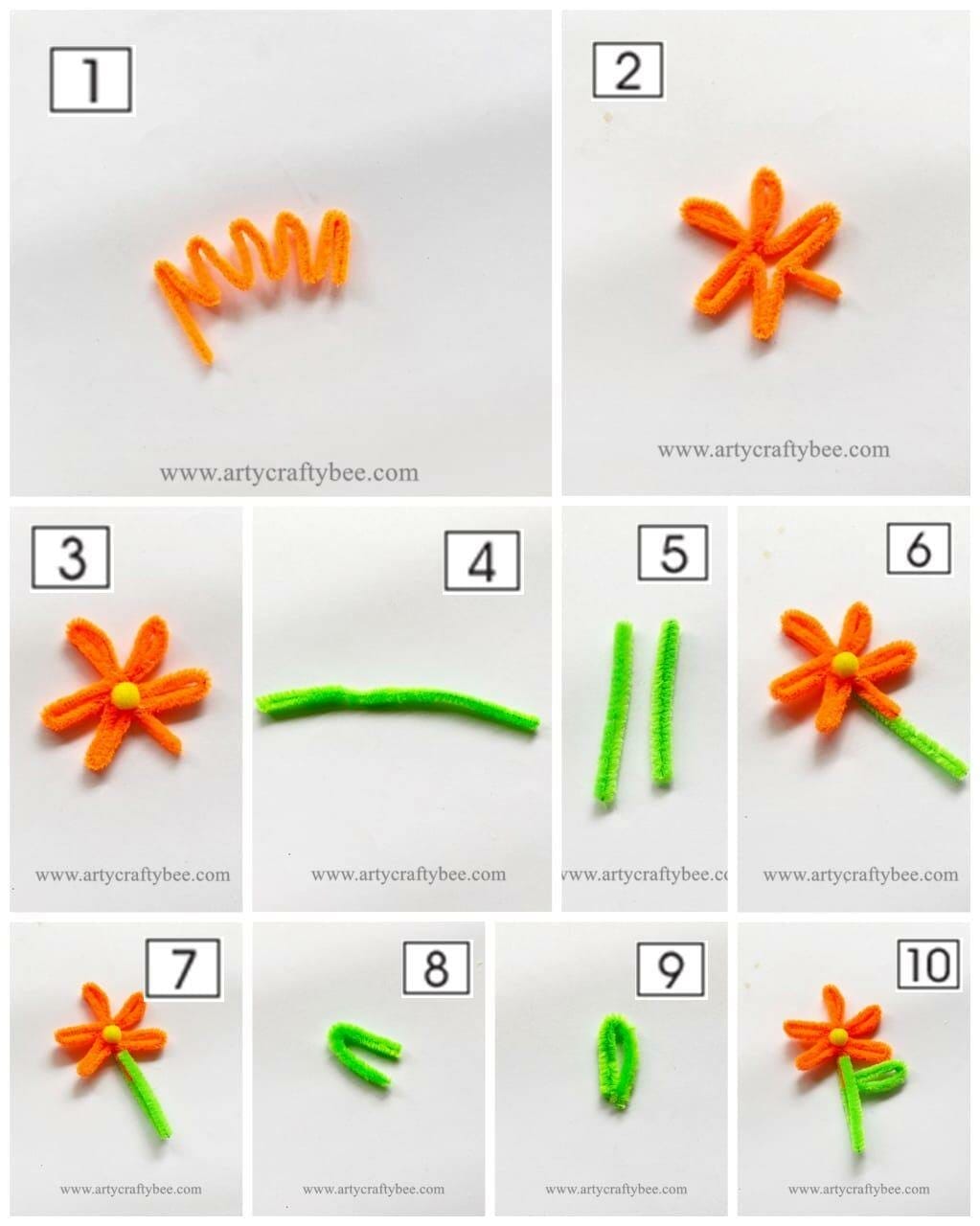 How To Make Pipe Cleaner Flower Bookmark Ste By Step Instructions