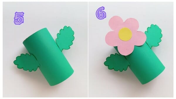 Tissue Paper Roll Flower Craft For Kids (3)