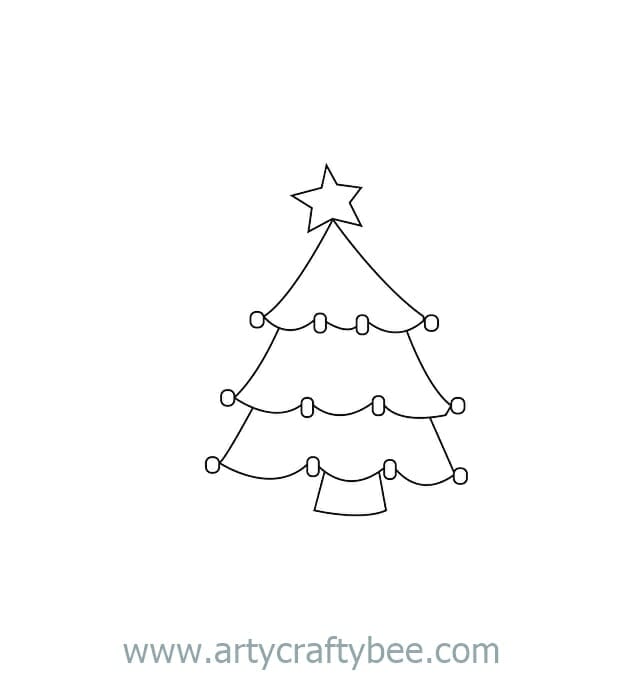 christmas tree drawing outline 14