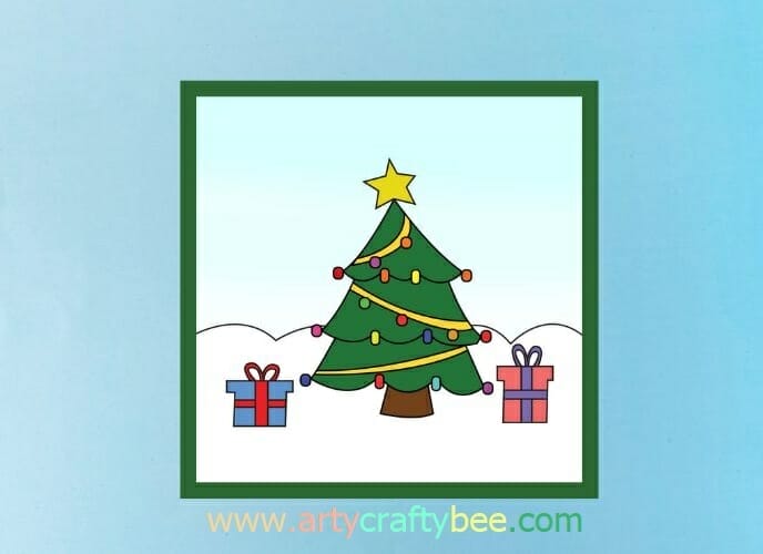 HOW TO DRAW CHRISTMAS CARD 3 BEAUTIFUL AND EASY - Simple Drawing for  Children 