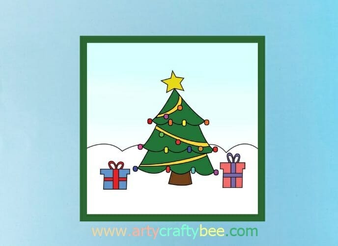 chrisymas tree drawing ideas for kids