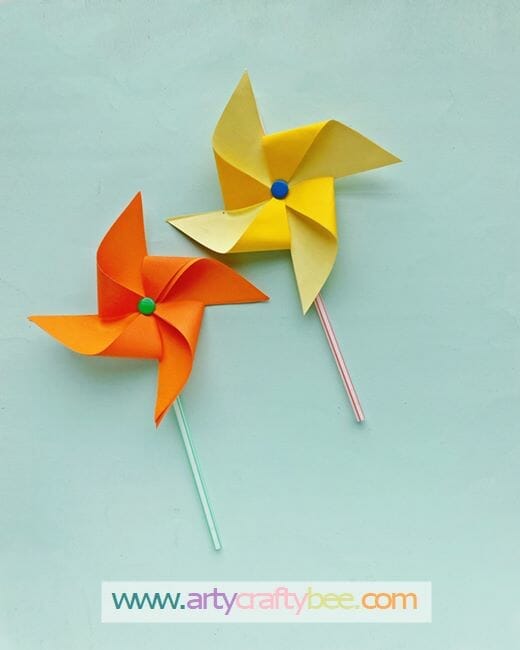 how to make a pinwheel with a straw