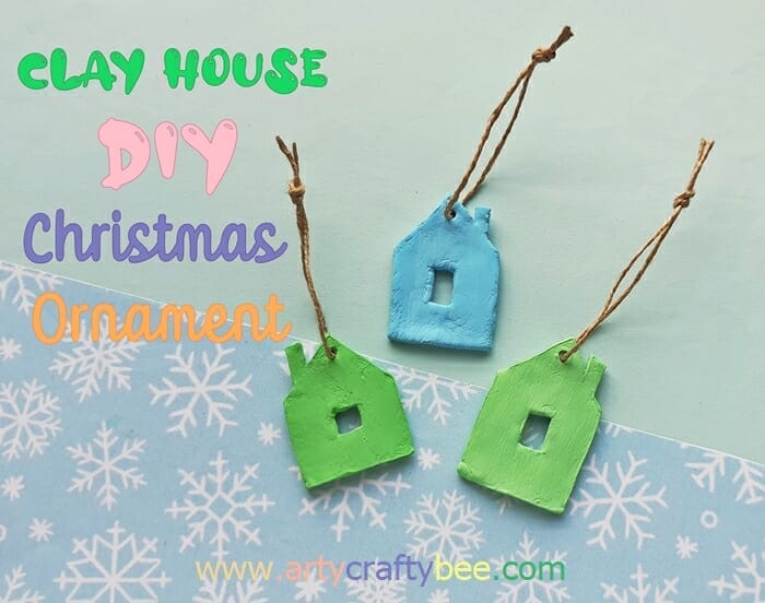 how to make clay ornament Christmas tree hanging craft
