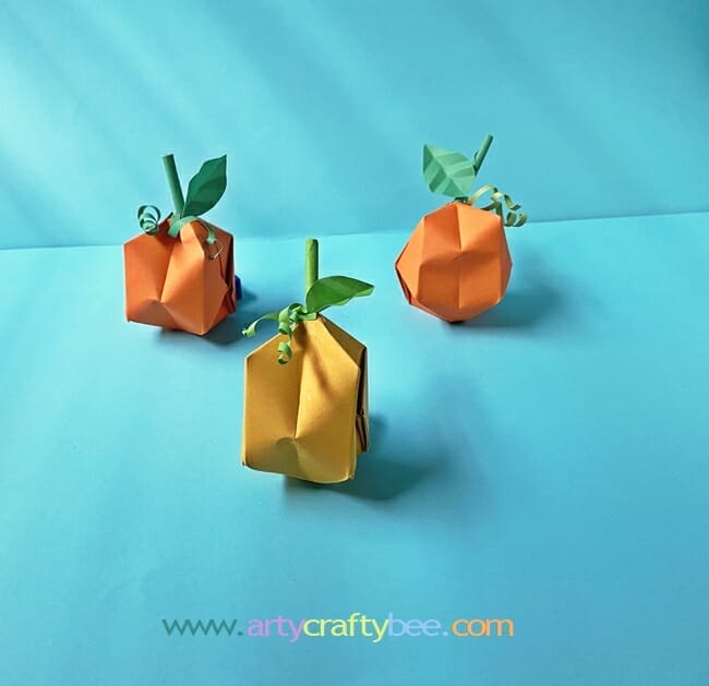 learn to make origami paper craft pumpkin