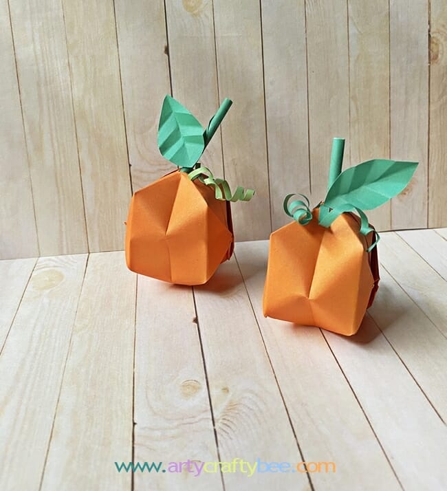 origami paper pumpkin craft tutorial