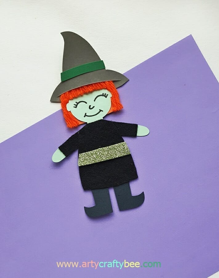 paper witch decoration Halloween craft for kids