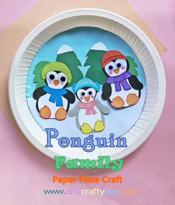 penguin craft paper plate
