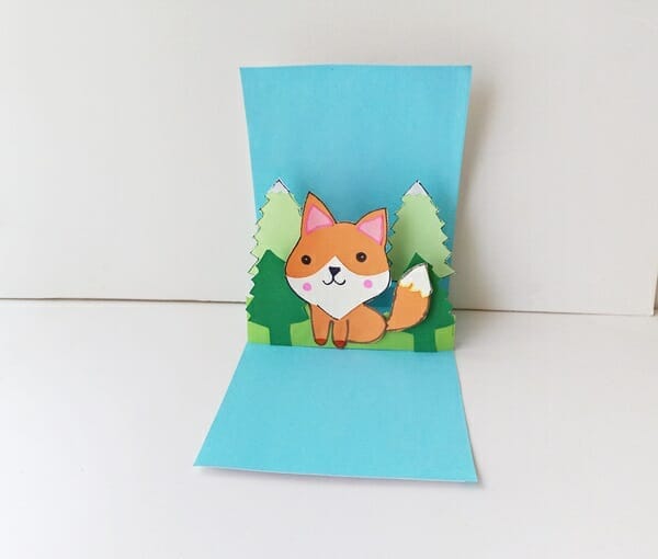 Fox Pop Up Card Craft Easy (6)