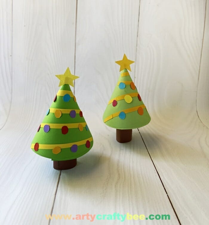 How To Make Paper Cone Christmas Tree Easy (+2 Templates)