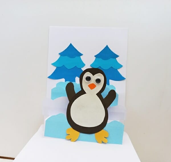 Penguin pop up card kids penguin craft