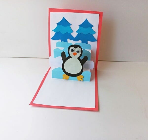penguin craft pop up card ideas for holiday 