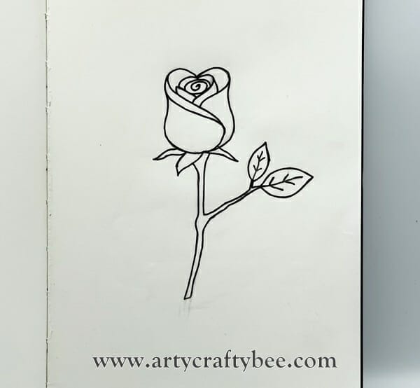 Rose Drawing Easy For Valentine's Day 5.5