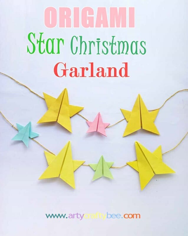 Origami Star garland For Christmas Decoration Ideas.