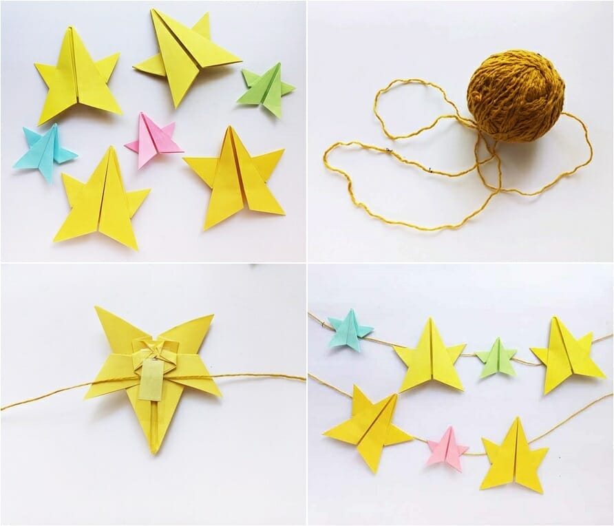 origami star garland decoration 11
