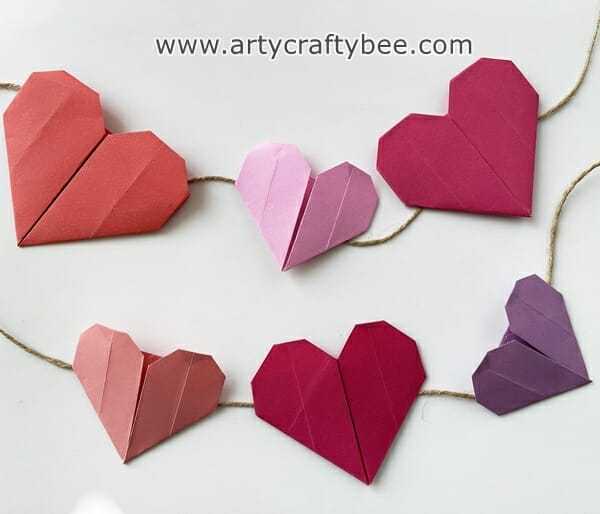origami heart valentine's day decoration