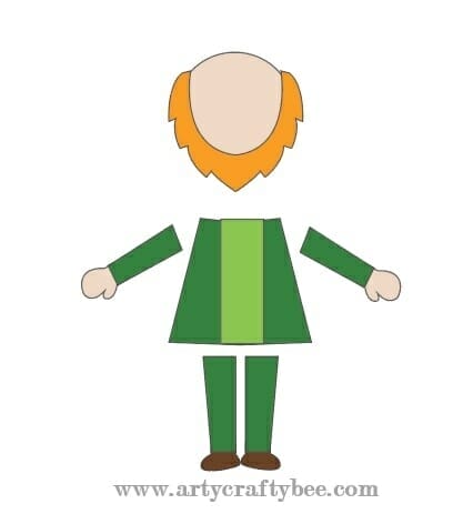 Paper Cut Out Leprechaun Printable Puppet Saint Patricks Day Printable (2)