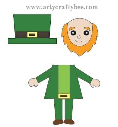 Paper Cut Out Leprechaun Printable Puppet Saint Patricks Day Printable (3)