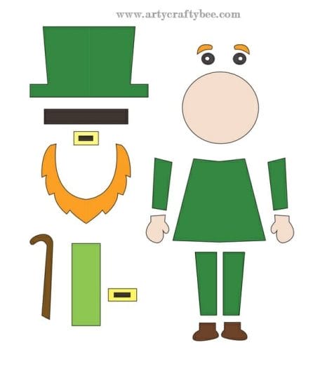Paper Cut Out Leprechaun Printable Puppet Saint Patricks Day Printable (4)