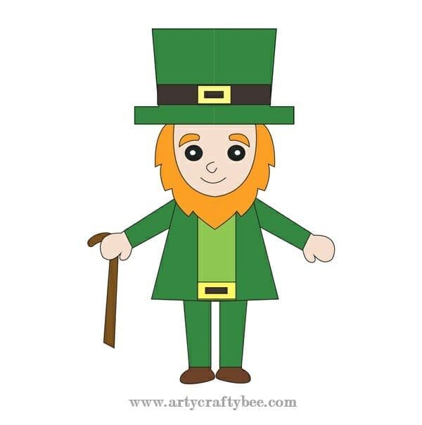 Paper Cut Out Leprechaun Printable Puppet Saint Patricks Day Printable (5)
