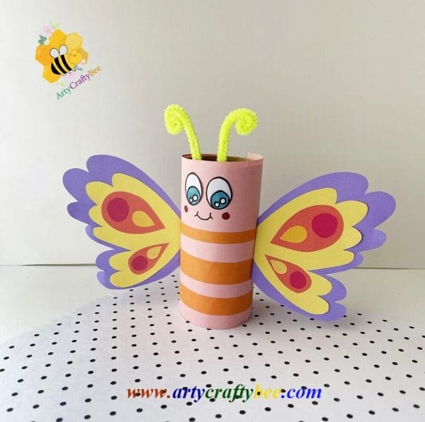 Paper Butterfly Toilet Paper Roll Craft - Arty Crafty Bee