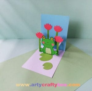 frog pop up card craft