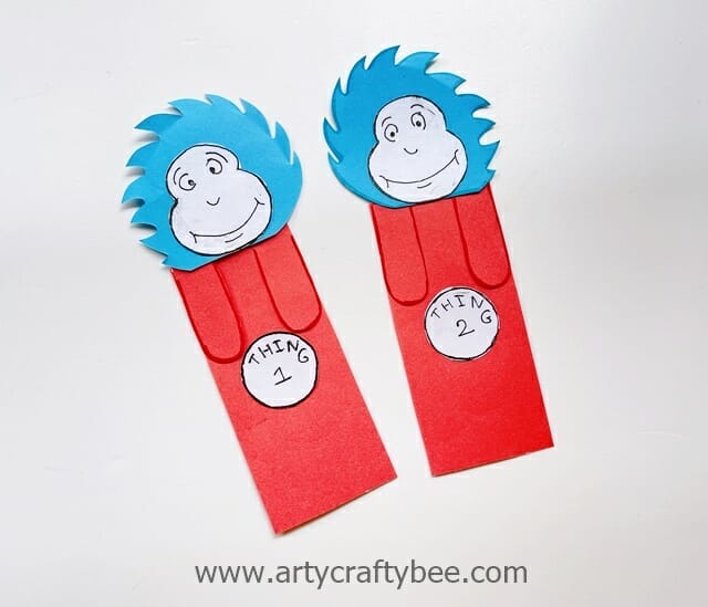 how to make thing 1 and thing 2 bookmark