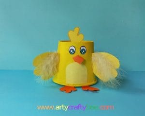 Easter chick paper craft with paper cup